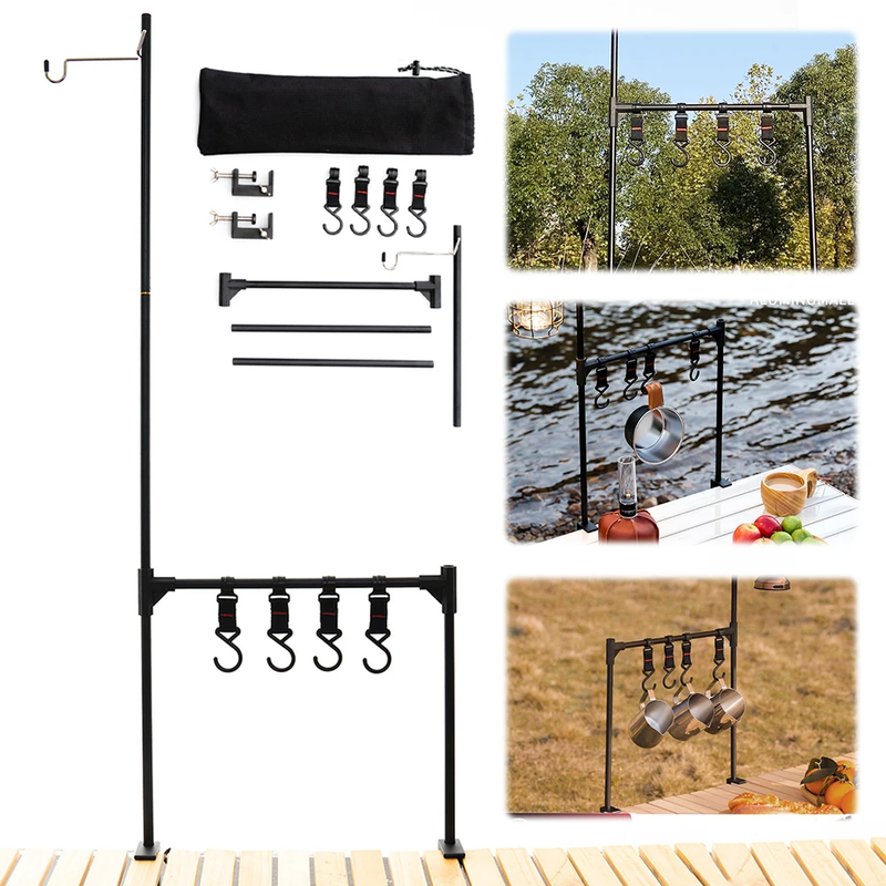 Camping Storage Bracket with Hook Picnic Tableware Rack Multifunction Tableware