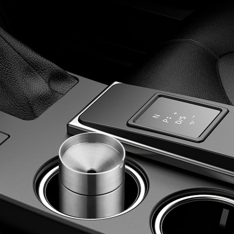 Car Ashtray with Lid Metal Auto Ashtray Smokeless Cigarette Ashtray Stainless St