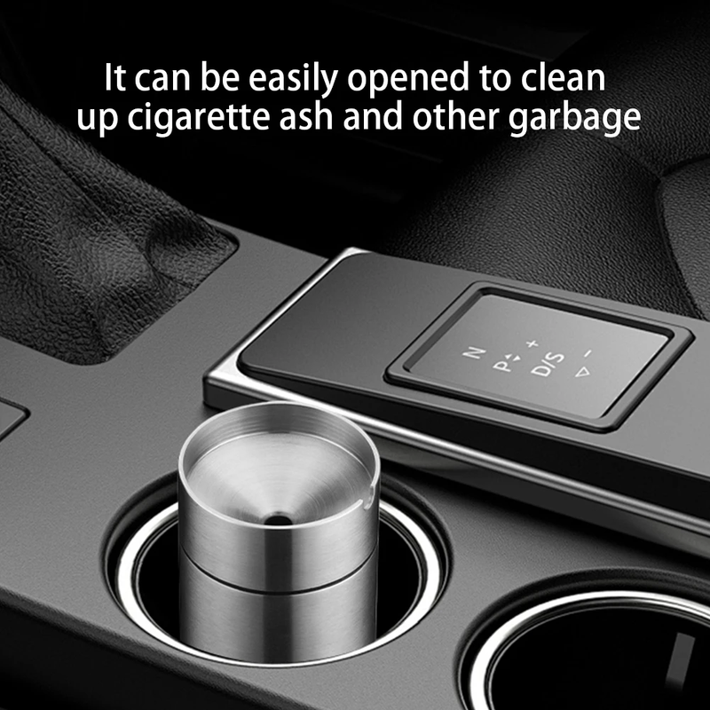 Car Ashtray with Lid Metal Auto Ashtray Smokeless Cigarette Ashtray Stainless St
