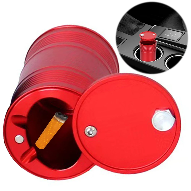 Car Ashtray with Lid Portable Ash Tray Smokeless Auto Ashtray Multi-Function Cig