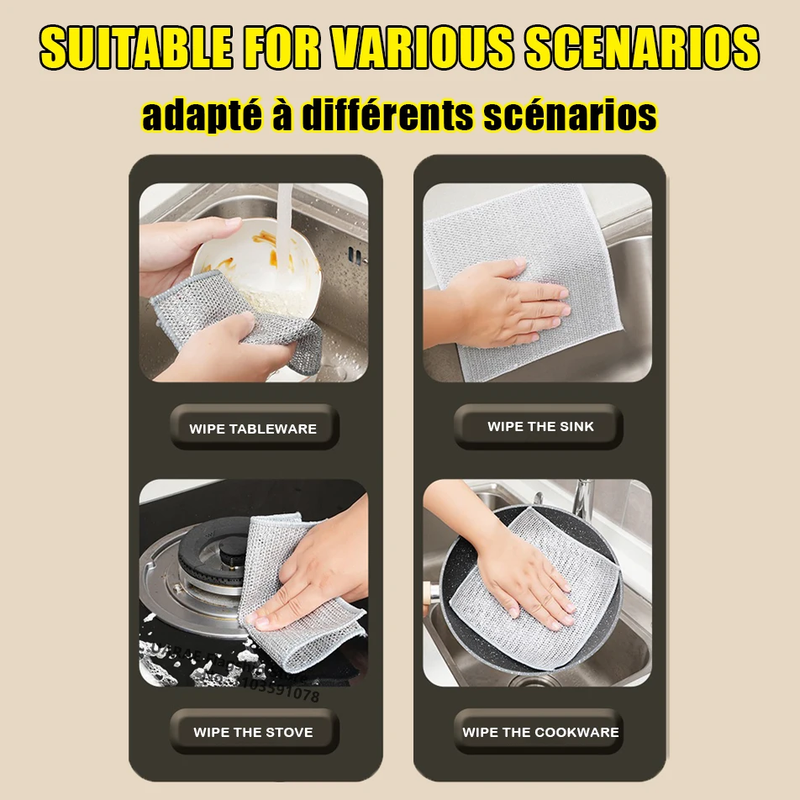 Dishcloth for Kitchen Magic Towel Kitchen Cloths Thickened Microfiber Wash Cloth