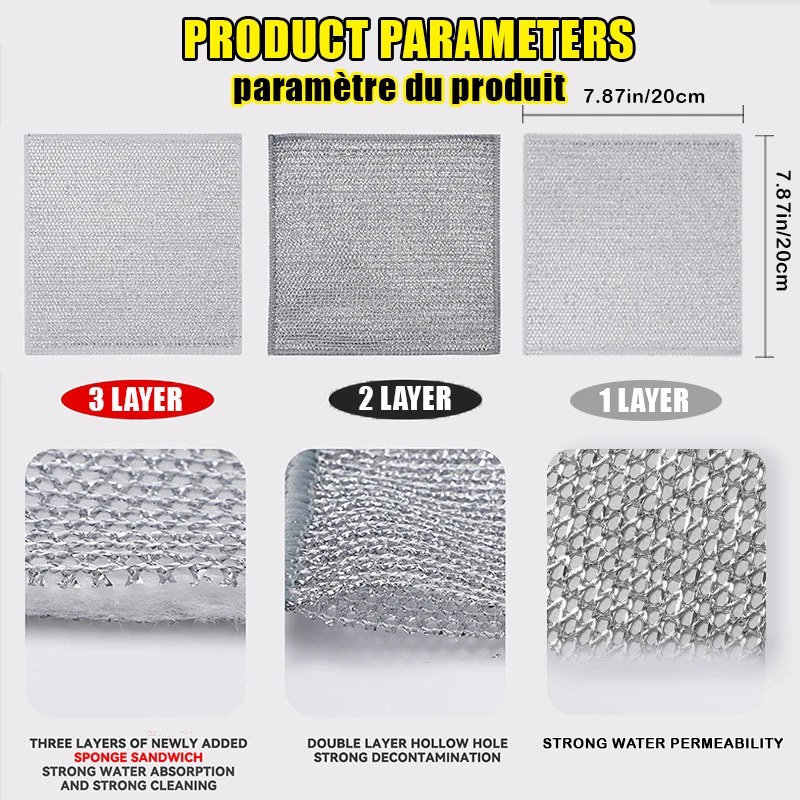 Dishcloth for Kitchen Magic Towel Kitchen Cloths Thickened Microfiber Wash Cloth