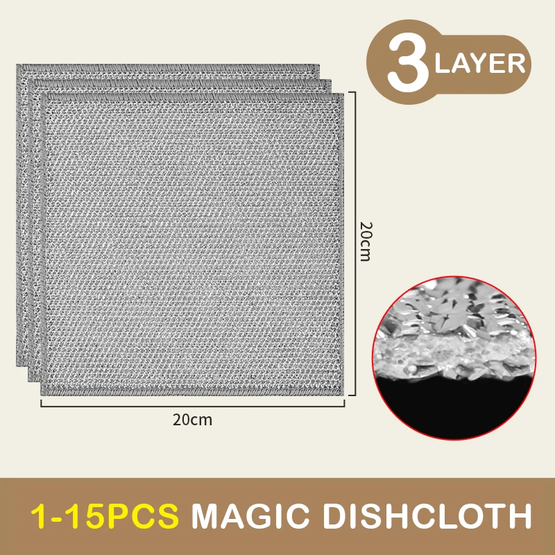 Dishcloth for Kitchen Magic Towel Kitchen Cloths Thickened Microfiber Wash Cloth