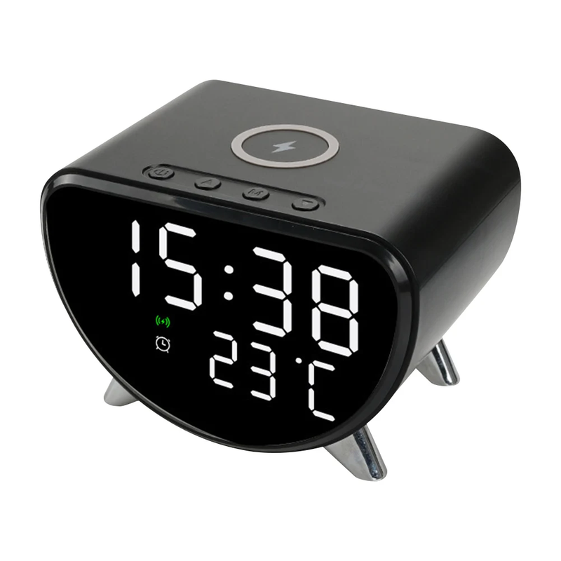 Desk Clock with Wireless Charging with Temperature Meter 15W Fast Wireless Charg
