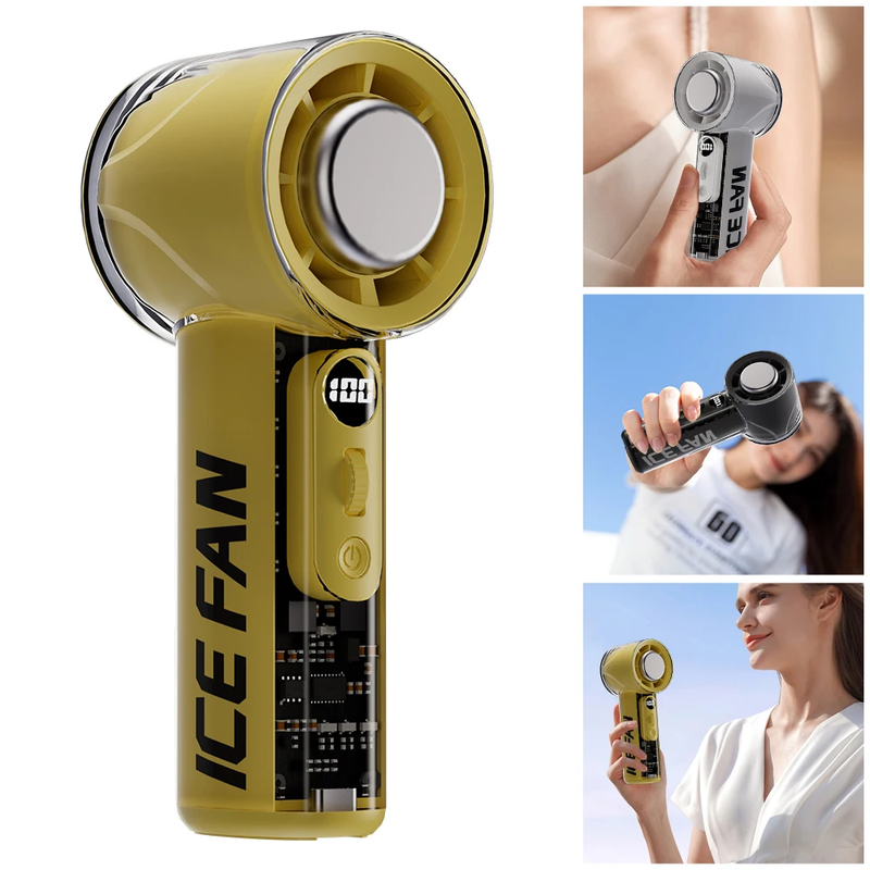 3000Mah Handheld Turbo Fan LED Digital Display Adjustable High-Speed Fan Recharg