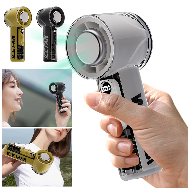3000Mah Handheld Turbo Fan LED Digital Display Adjustable High-Speed Fan Recharg