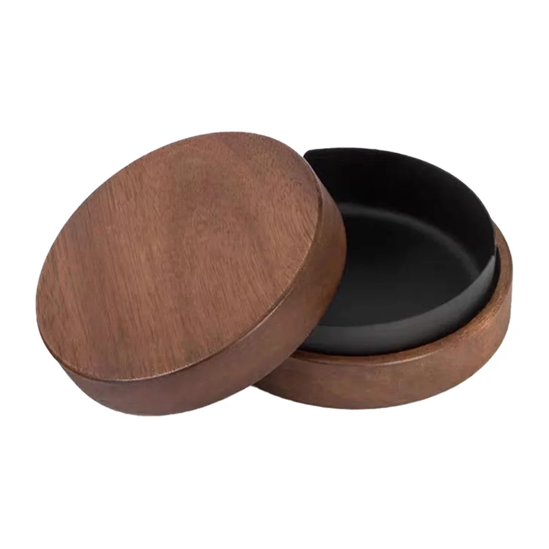 Wooden Ashtray with Lid Stainless Steel Liner Ash Tray Windproof Ashtray for Ind