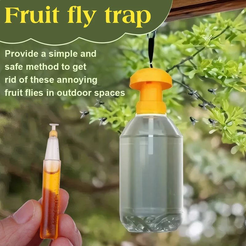 20Pcs Fruit Fly Attractor with Fly Attractant Liquid Pest Insect Catcher Reusabl