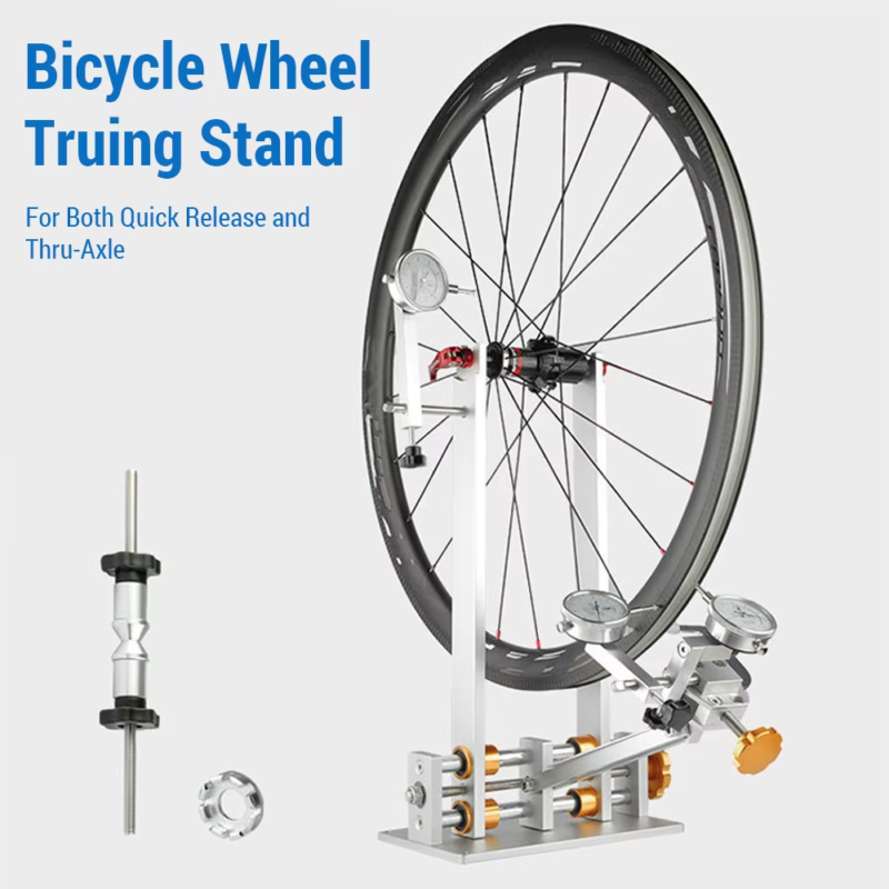 Bicycle Wheel Truing Stand Bike Wheel Alignment Repair Tool with Dial Gauge for