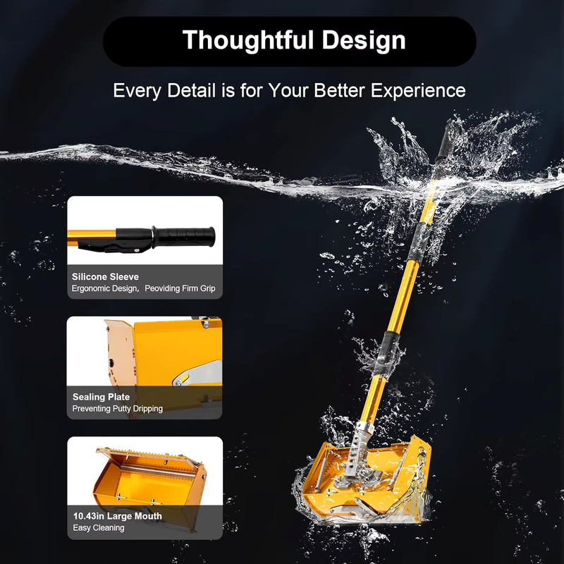 10'' Professional Drywall Flat Finishing Box Tool W/ 40-64 Inch Adjustable Handle