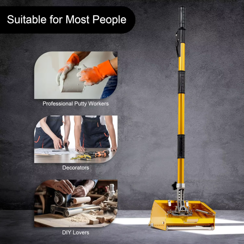 10'' Professional Drywall Flat Finishing Box Tool W/ 40-64 Inch Adjustable Handle