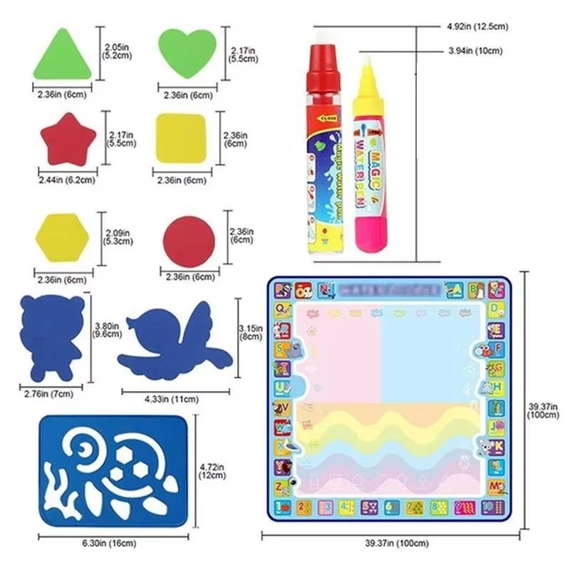 Coolplay Magic Water Drawing Mat Coloring Doodle Mat with Magic Pens Montessori