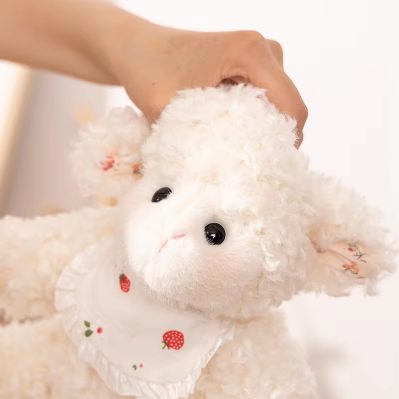 28CM Lovely Cartoon Princess Sheep Plush Doll Kawaii Fluffy Sheep Doll Wearing B