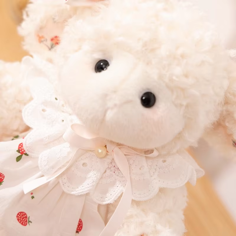 28CM Lovely Cartoon Princess Sheep Plush Doll Kawaii Fluffy Sheep Doll Wearing B
