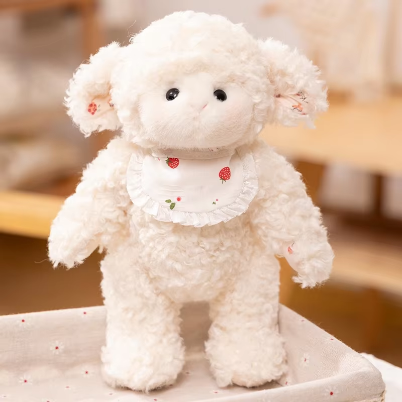 28CM Lovely Cartoon Princess Sheep Plush Doll Kawaii Fluffy Sheep Doll Wearing B