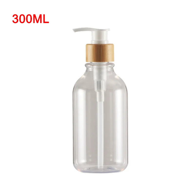 300/500Ml Soap Pump Dispenser Bathroom Shampoo Kitchen Dish Wood Pump Bottle Ref