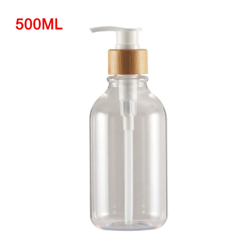 300/500Ml Soap Pump Dispenser Bathroom Shampoo Kitchen Dish Wood Pump Bottle Ref