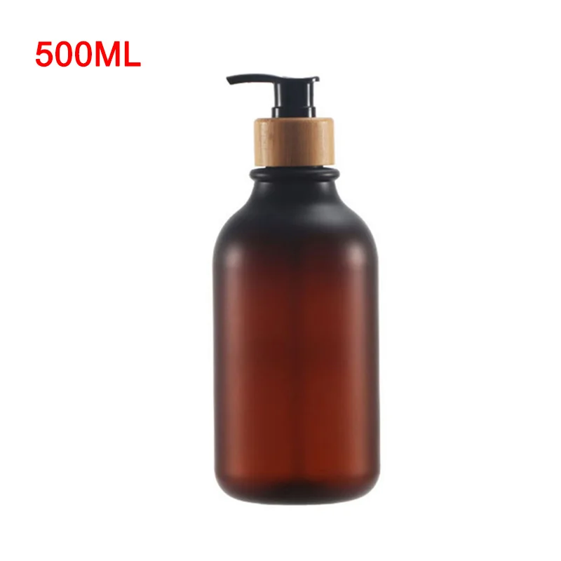 300/500Ml Soap Pump Dispenser Bathroom Shampoo Kitchen Dish Wood Pump Bottle Ref