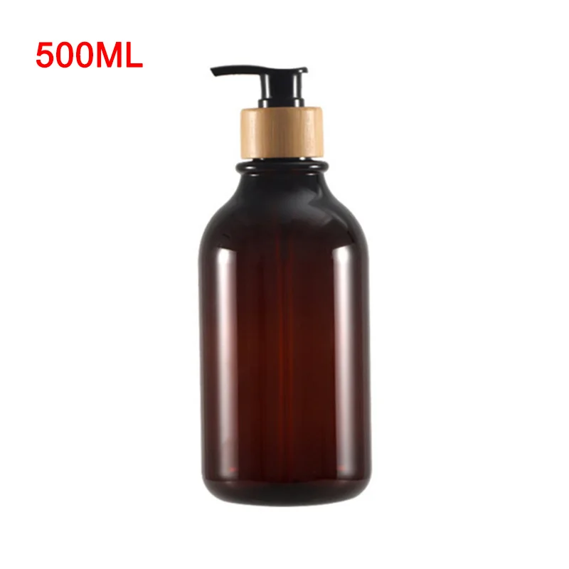 300/500Ml Soap Pump Dispenser Bathroom Shampoo Kitchen Dish Wood Pump Bottle Ref