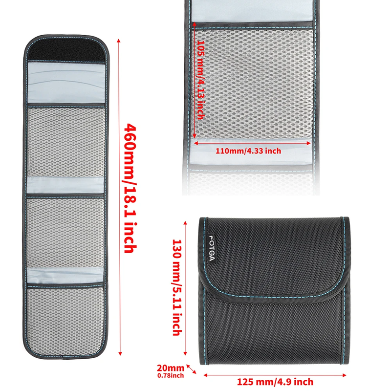 Portable Nylon 3 Pockets Filter Wallet Case Bag Pouch for 52-82 Filter 58 62 67