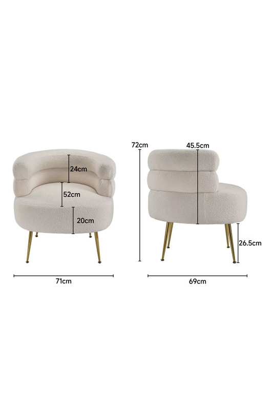 Curved Upholstered Single Sofa Accent Chair