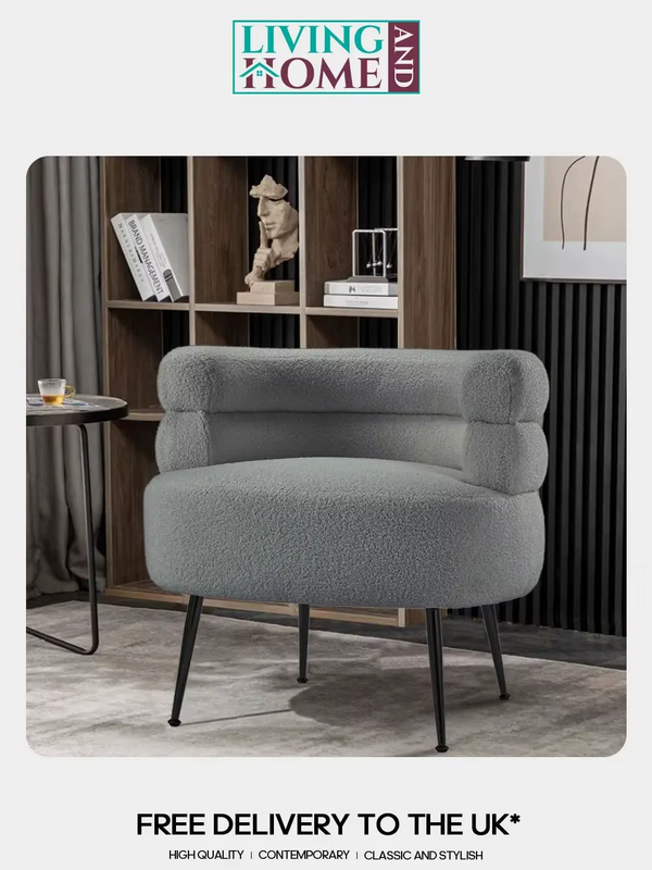 Curved Upholstered Single Sofa Accent Chair