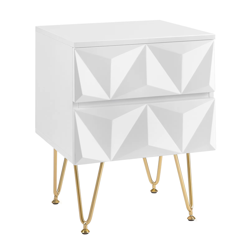 Bedside Table 40X53X40Cm Decorative Adult Nightstand Modern Storage Unit with 2