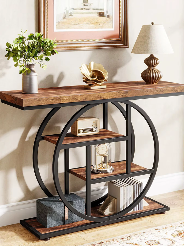 Console Table, 4-Tier Entryway Table, 41.3-Inch Industrial Sofa Table for Living