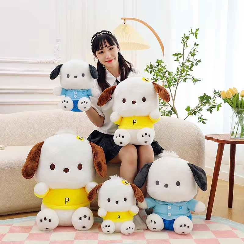 Cartoon Pochacco Plush Toy Soft Stuffed Doll Cute Sofa Cushion Bedroom Decorati