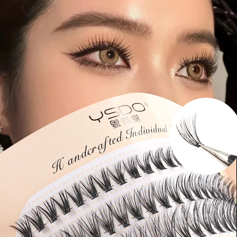 3 Rows 60 Bundles Cluster Eyelashes Professional Makeup 20D Individual C Graftin