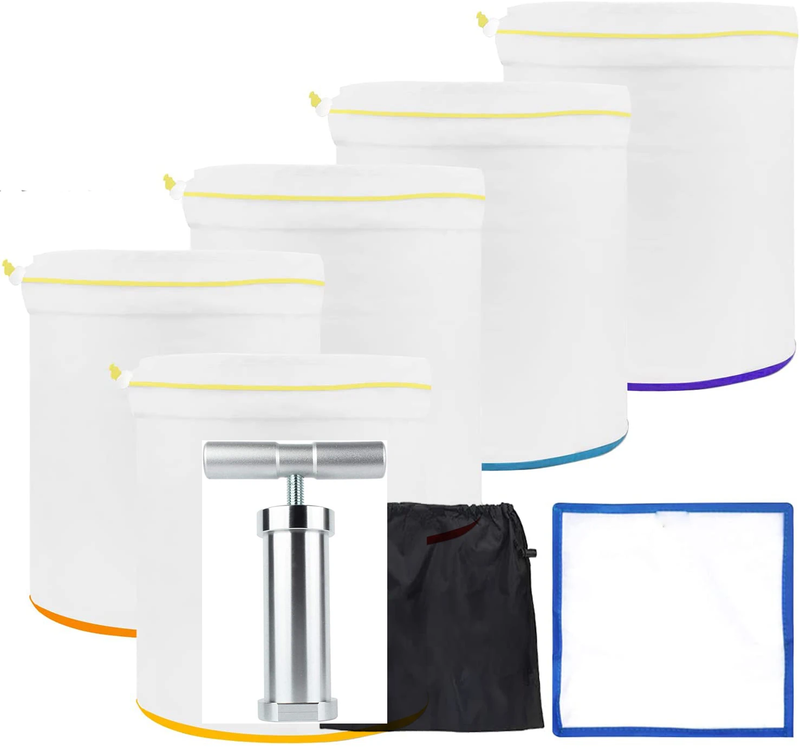 All Mesh Herbal Ice Bubble Hash Bags 1Gallon 5Bags Essense Extractor Kit Filtrat