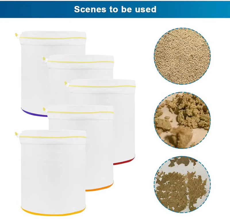 1Gallon 5Bags Kit All Mesh Bubble Bags Hash Ice Filter Extraction Bag Press Scre