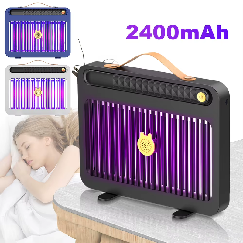 Electric Fly Catcher USB Rechargeable Mosquito Killer Lamp with Silent UV Light