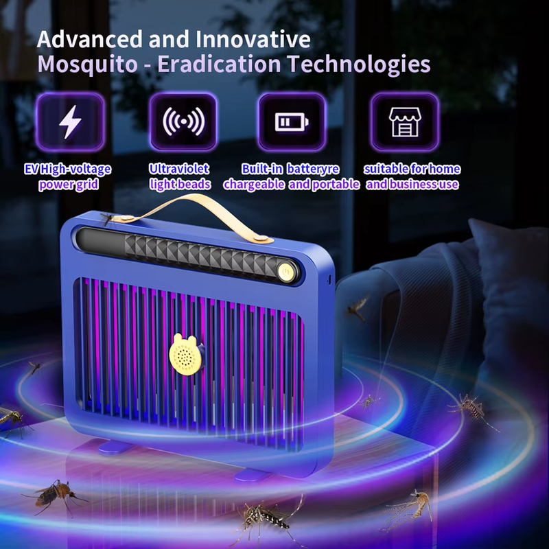 Electric Fly Catcher USB Rechargeable Mosquito Killer Lamp with Silent UV Light