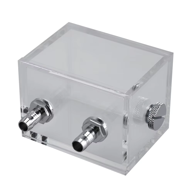 200Ml Mini Square Water Tank with 2 Tube Connectors 1 Cooling Fan Block 5Mm Thic