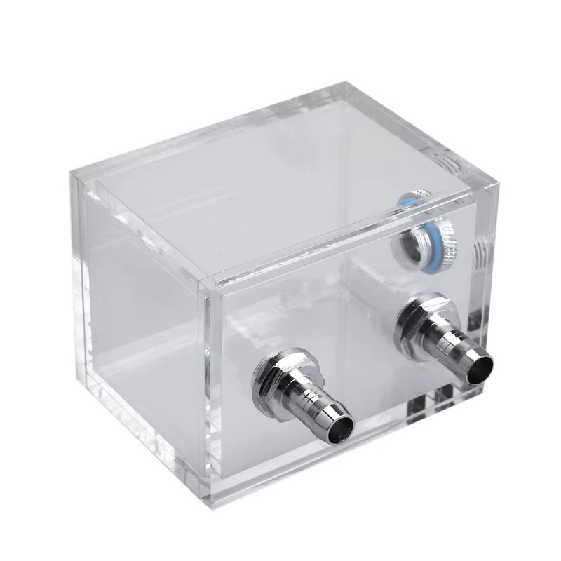 200Ml Mini Square Water Tank with 2 Tube Connectors 1 Cooling Fan Block 5Mm Thic