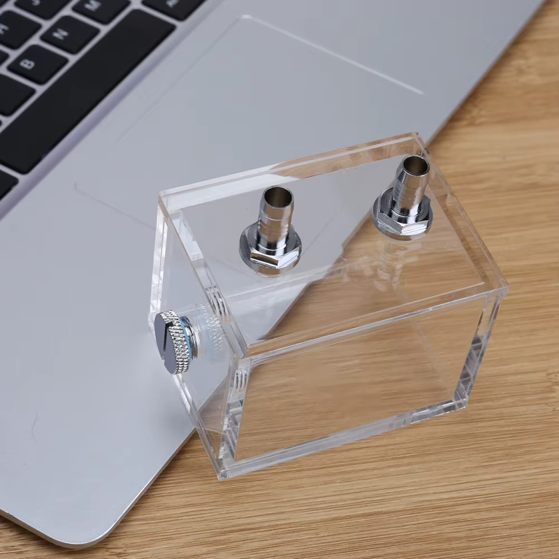200Ml Mini Square Water Tank with 2 Tube Connectors 1 Cooling Fan Block 5Mm Thic