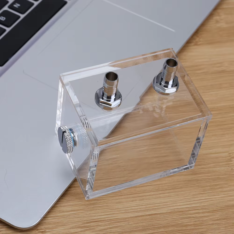 200Ml Mini Square Water Tank with 2 Tube Connectors 1 Cooling Fan Block 5Mm Thic