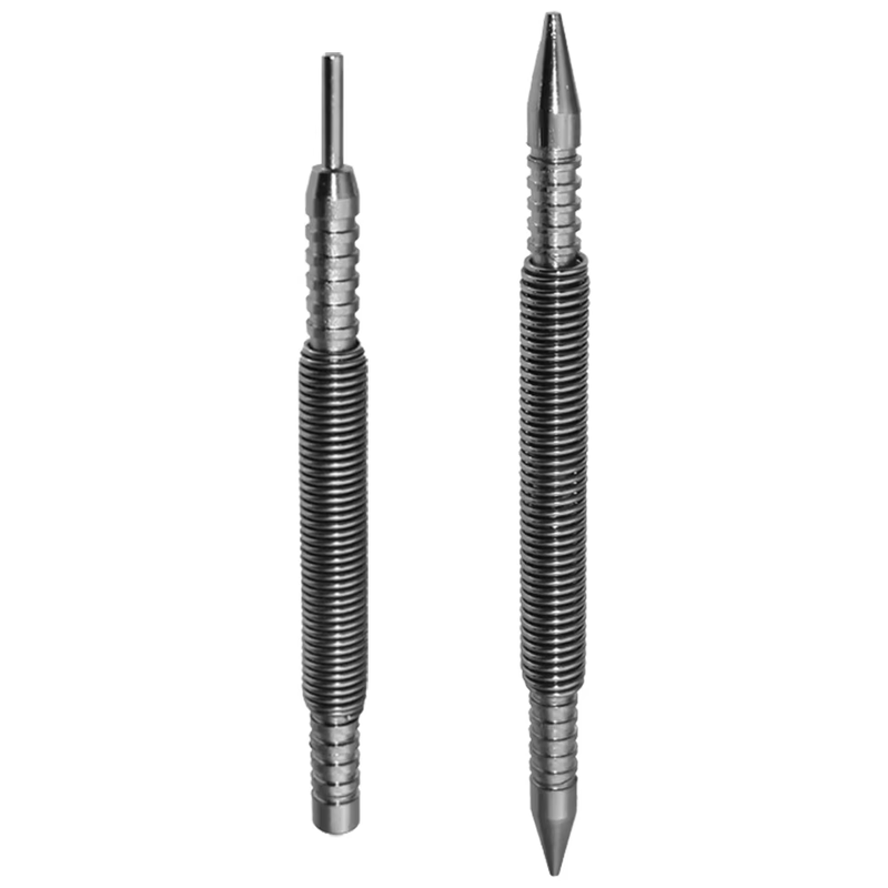 1/2Pcs Spring Tool Hammerless Nail Set Double Head 1/16&3/32Inch Spring Loaded M