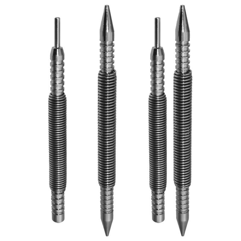 1/2Pcs Spring Tool Hammerless Nail Set Double Head 1/16&3/32Inch Spring Loaded M