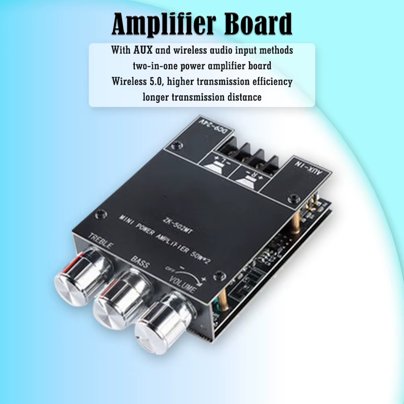 2X50W 2.0 Channel Stereo Subwoofer Amplifier Board with Accessories Bag Bluetoot