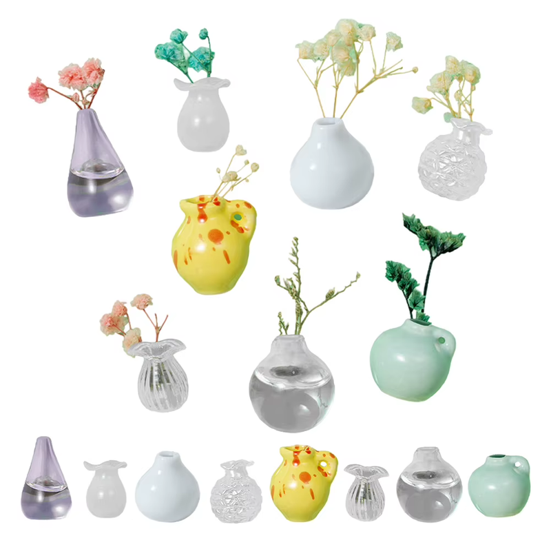Mini Ceramic Vase Magnets Sticker for Refrigerator 3D Printing DIY Fridge Magnet