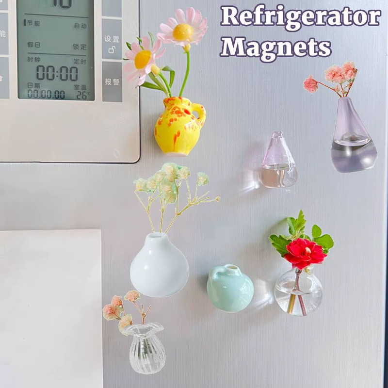 Mini Ceramic Vase Magnets Sticker for Refrigerator 3D Printing DIY Fridge Magnet