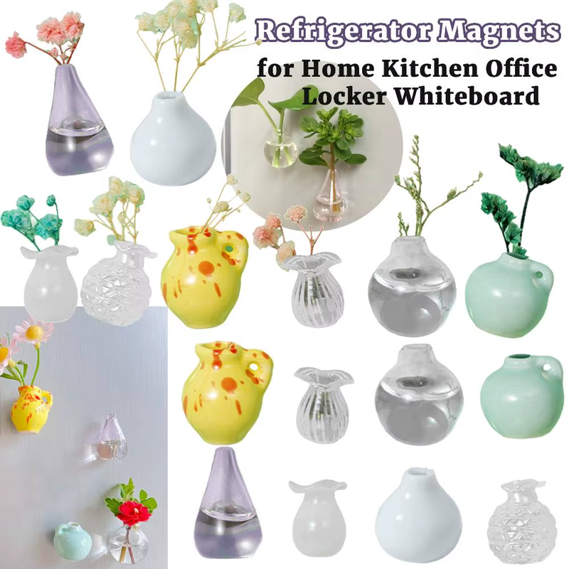 Mini Ceramic Vase Magnets Sticker for Refrigerator 3D Printing DIY Fridge Magnet