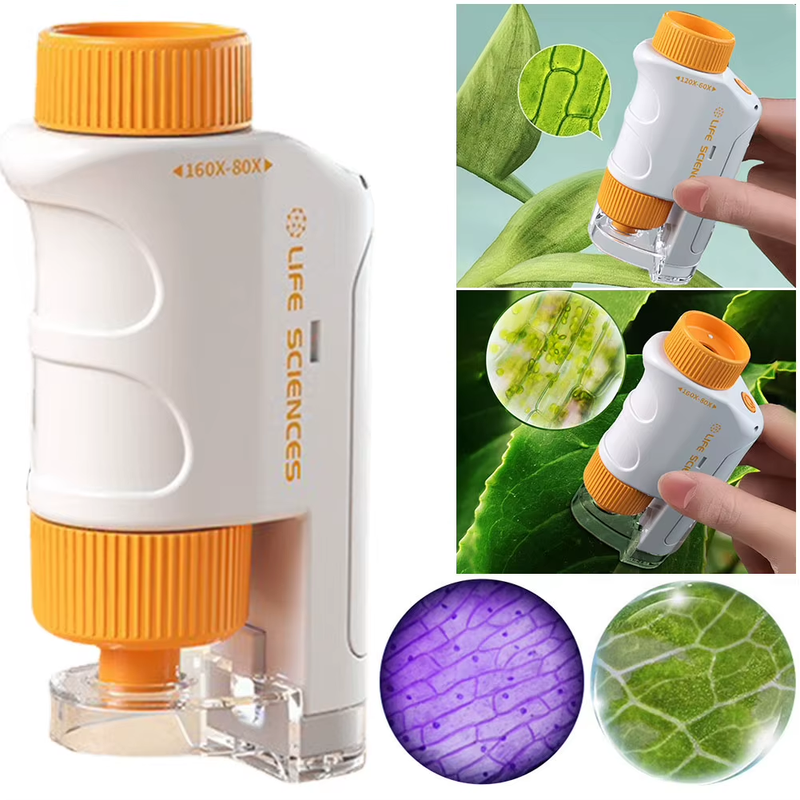 60-120X Mini Pocket Microscope Kit Boy Girl Exploring Gift Pocket Microscope Min