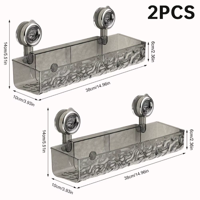 1-2Pcs Bathroom Corner Storage Rack Transparent Triangle/Rectangle Anti-Slip Str