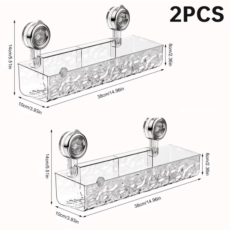 1-2Pcs Bathroom Corner Storage Rack Transparent Triangle/Rectangle Anti-Slip Str