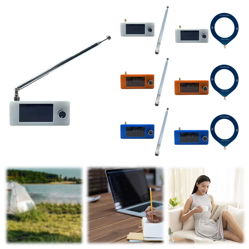 SI4732 0.5-108Mhz Portable Radio LSB USB AM FM FM/AM Radio 1.9Inch IPS Screen Al