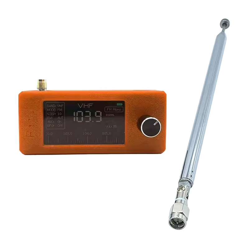 SI4732 0.5-108Mhz Portable Radio LSB USB AM FM FM/AM Radio 1.9Inch IPS Screen Al