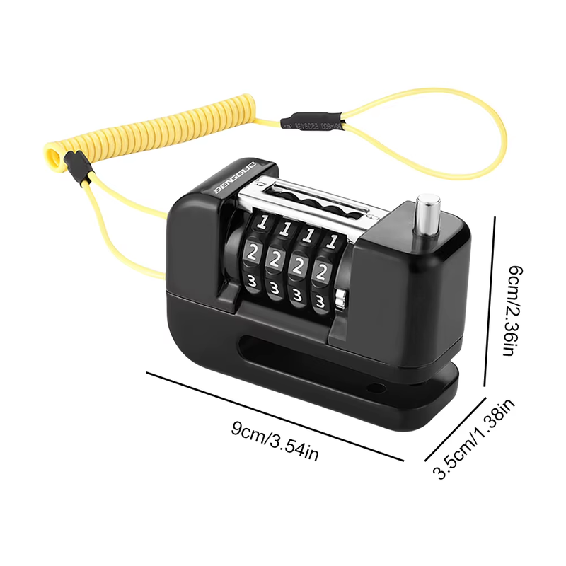 Motorcycle Safety Disc Wheel Lock Waterproof Bicycle Password Lock Bike Disc Bra